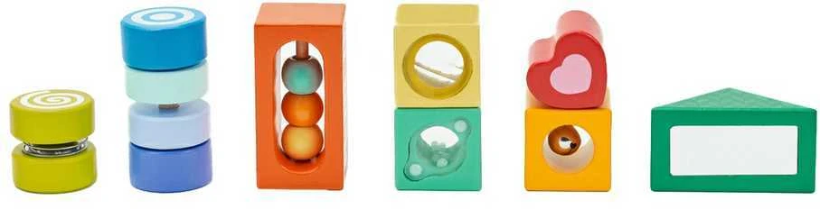 Medinės sensorinės kaladėlės su 7 funkcijomis CLASSIC WORLD Montessori