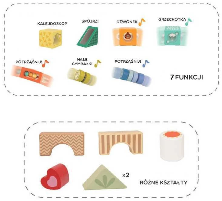 Medinės sensorinės kaladėlės su 7 funkcijomis CLASSIC WORLD Montessori