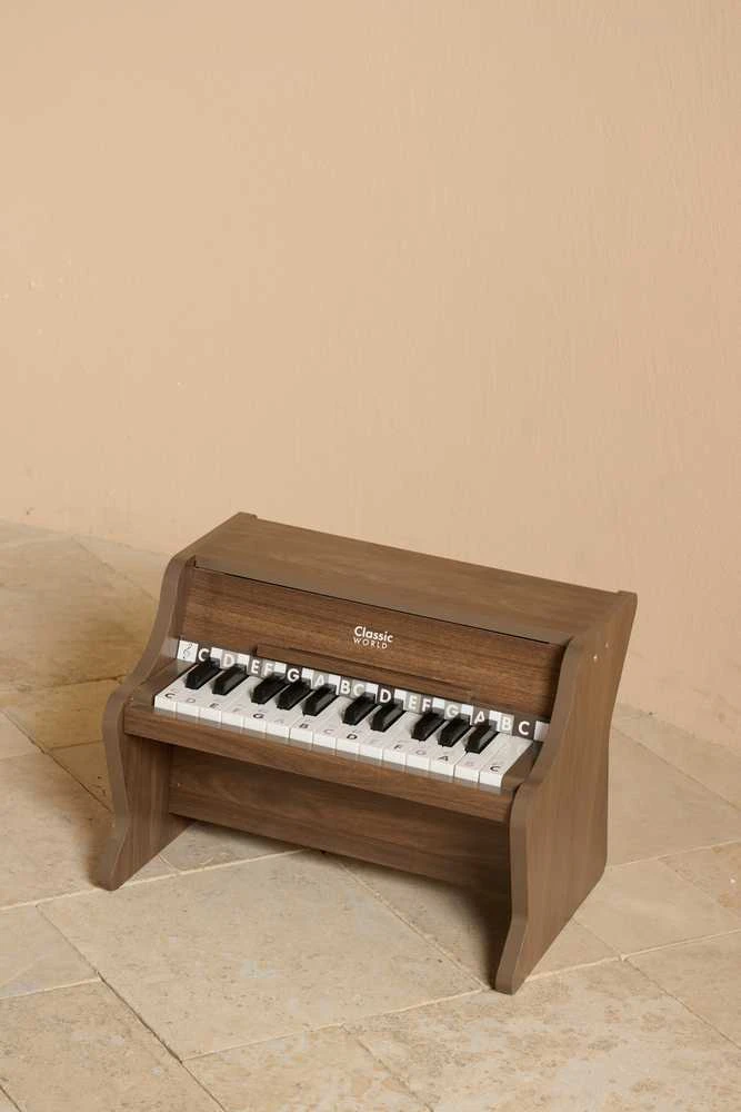 ClassicWorld Medinis vaikiškas pianinas su mokomąja knygele Classic World