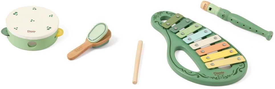 CLASSIC WORLD Wooden Vintage Musical Instrument Set 18ms+