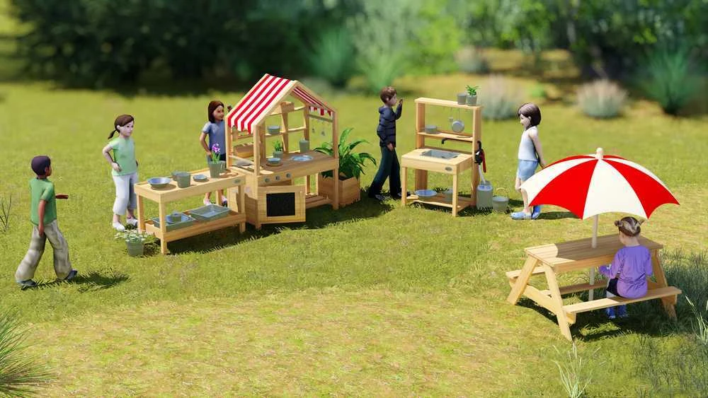 Medinis lauko virtuvės stalas vaikams CLASSIC WORLD EDU