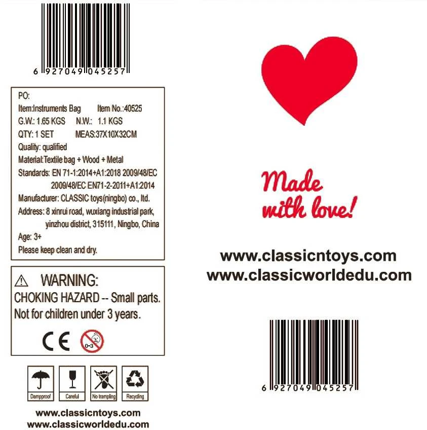 Classic World Edu Classic World Muzikiniai Instrumentai Nustatykite 9 Priklausomų Priemonių