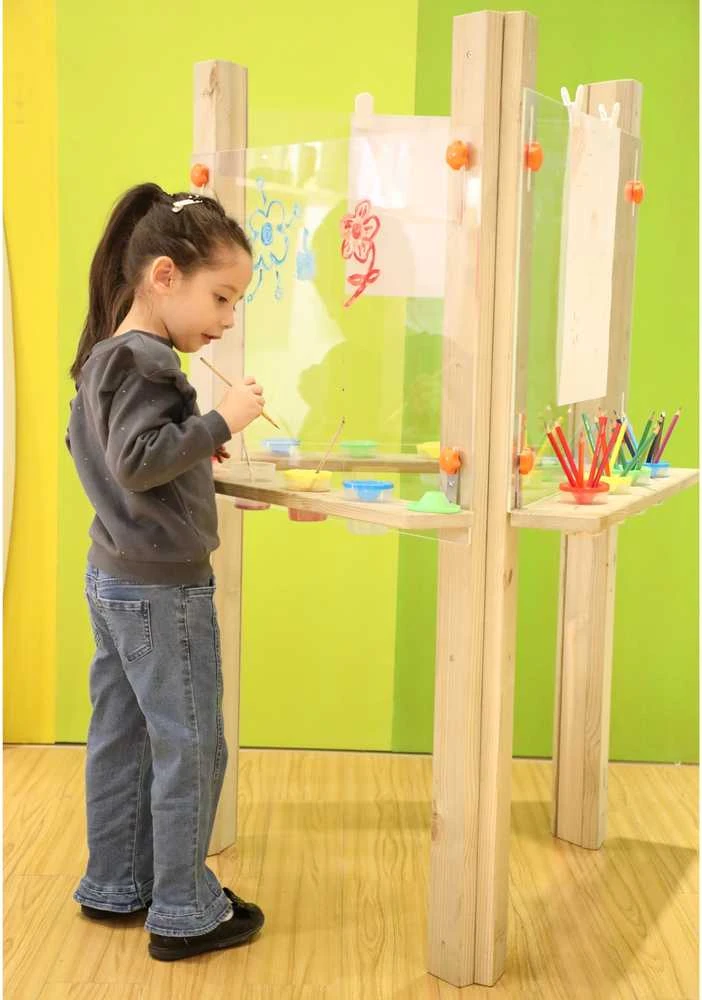 CLASSIC WORLD EDU skaidrus akrilinis molbertas, XXL meno centras, 3 viename