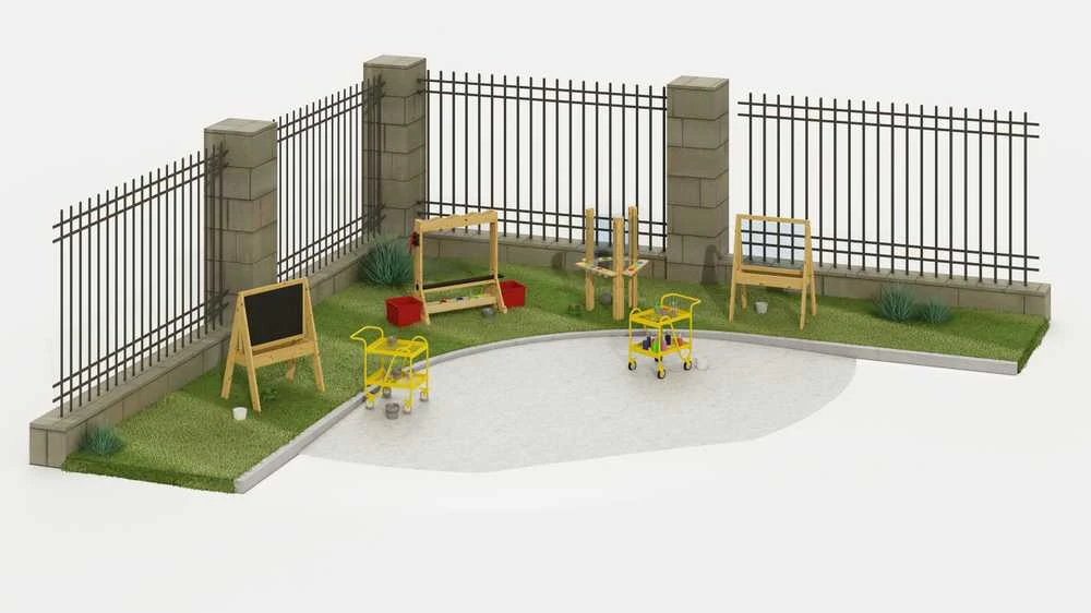 CLASSIC WORLD EDU rinkinys, dvipusis dažymo lentos molbertas su Vanduo pompa