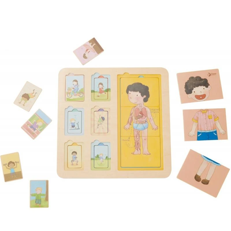„Classic World Edukacinė“ žmogaus kūno dėlionė, 19 dalių. Montessori dėlionė „Klockai“