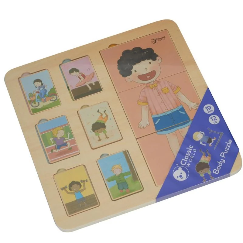 „Classic World Edukacinė“ žmogaus kūno dėlionė, 19 dalių. Montessori dėlionė „Klockai“