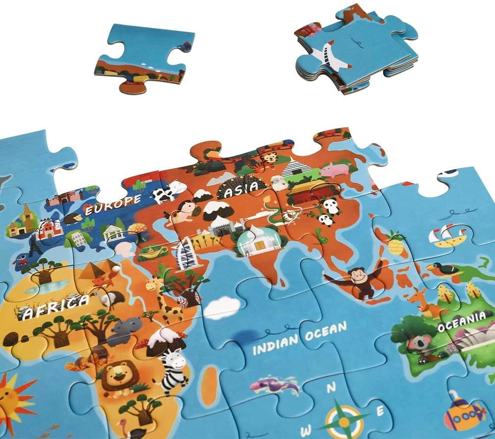 Dėlionė Classic World Klasikinis pasaulio galvosūkių žemėlapis pasaulio žemynų žemėlapis 48 EL.