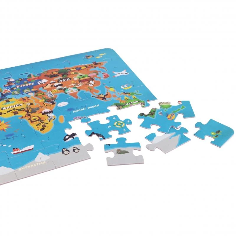 Dėlionė Classic World Klasikinis pasaulio galvosūkių žemėlapis pasaulio žemynų žemėlapis 48 EL.