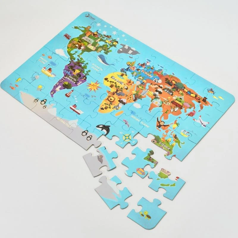 Dėlionė Classic World Klasikinis pasaulio galvosūkių žemėlapis pasaulio žemynų žemėlapis 48 EL.