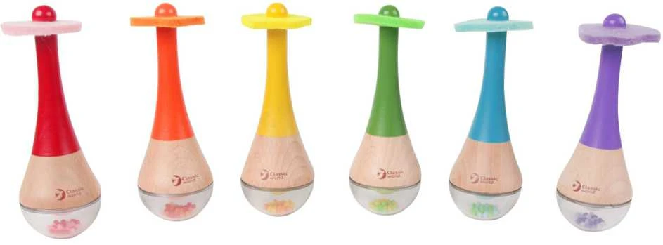 Multistore CLASSIC WORLD CW40527 Rattle 2in1 medinis vaivorykštės instrumentas Maracas 1 vnt.