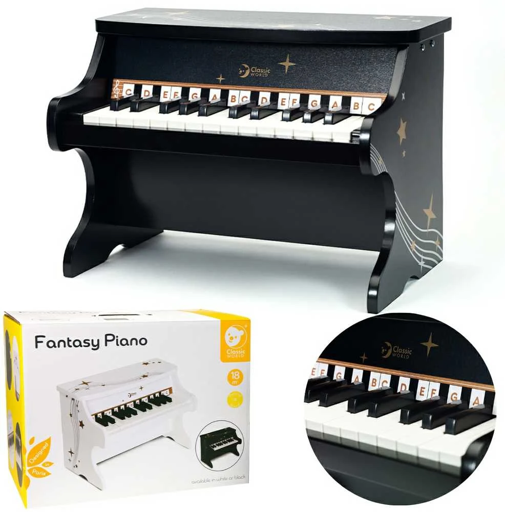 Medinis juodas pianinas CLASSIC WORLD