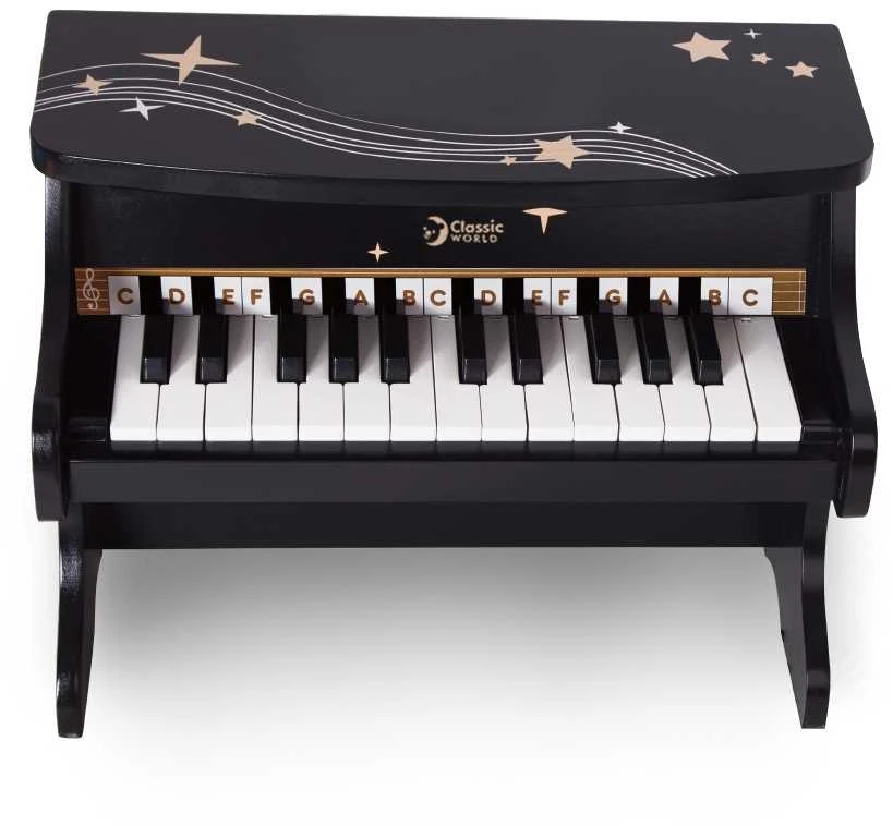 Medinis juodas pianinas CLASSIC WORLD