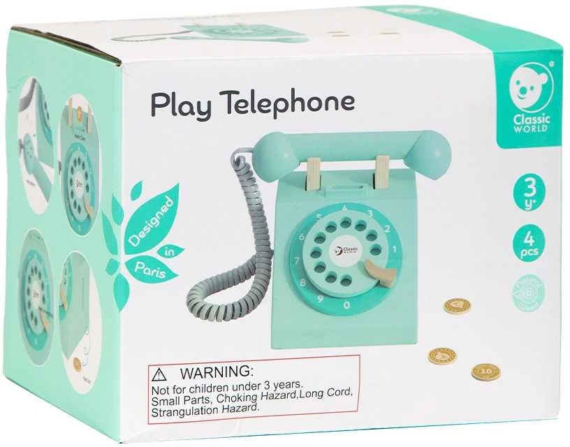 Medinis klasikinis telefonas vaikams CLASSIC WORLD