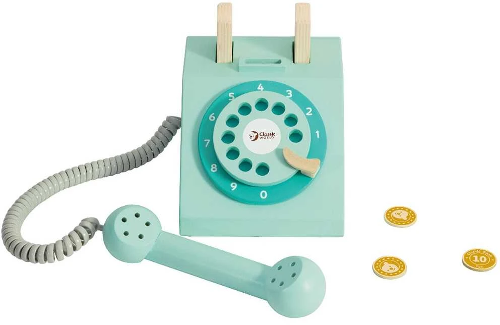 Medinis klasikinis telefonas vaikams CLASSIC WORLD