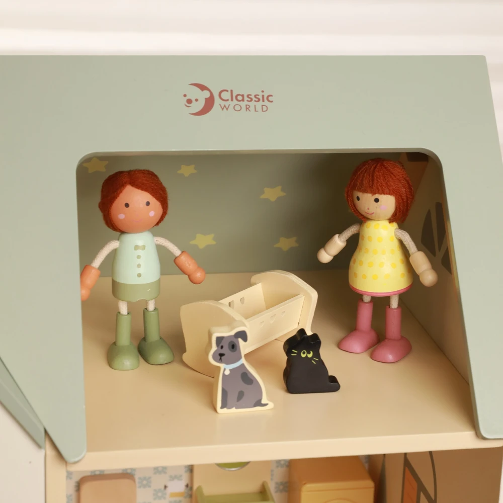 Classic World Medinis Lėlės Namas su Baldais