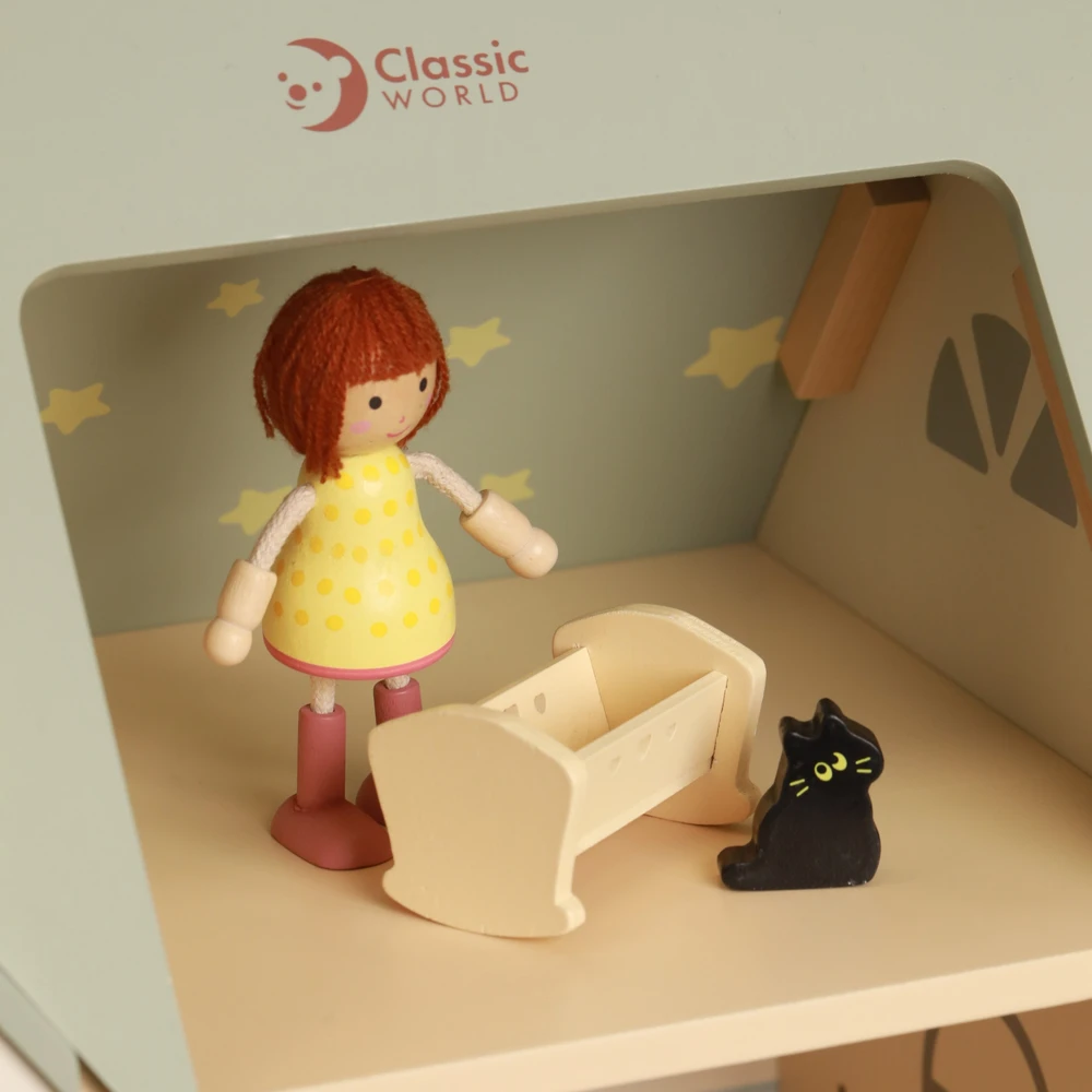 Classic World Medinis Lėlės Namas su Baldais
