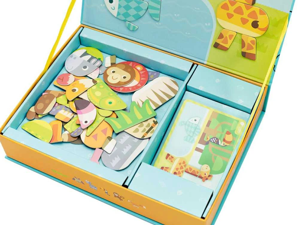 Žaislinė Lavinamoji medinė magnetinė dėlionė, 60 vnt., CLASSIC WORLD