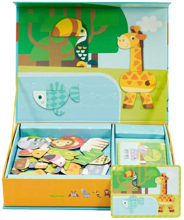 Žaislinė Lavinamoji medinė magnetinė dėlionė, 60 vnt., CLASSIC WORLD