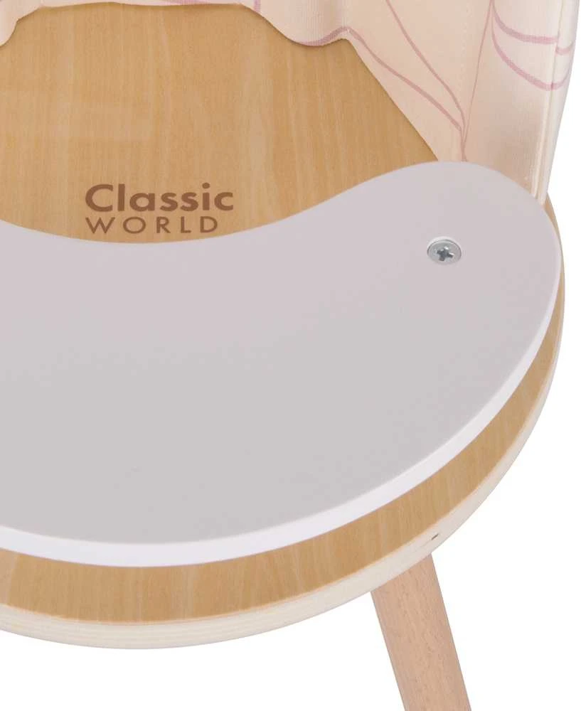 Classic World Klasikinė pasaulio medinė kėdės maitinimo vieta įdarytų gyvūnų lėlės