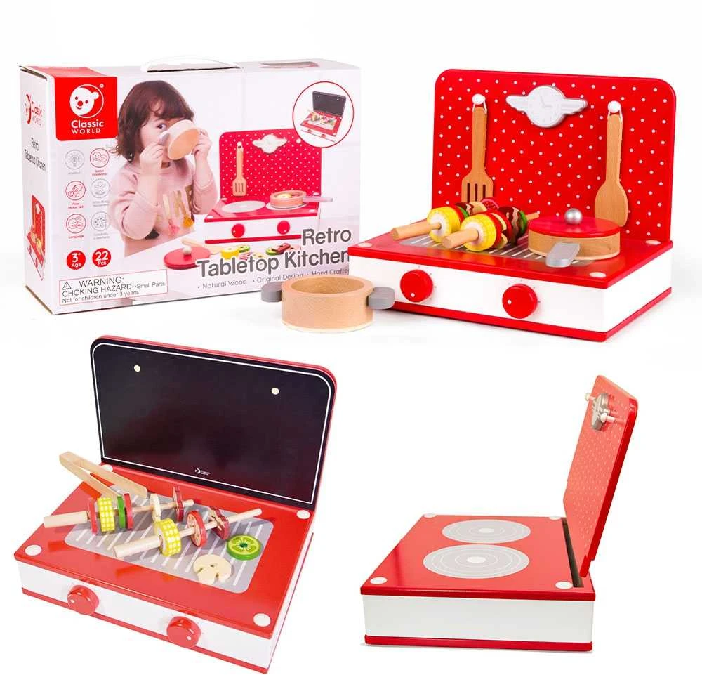 Medinė virtuvėlė 2in1 CLASSIC WORLD 22 vnt