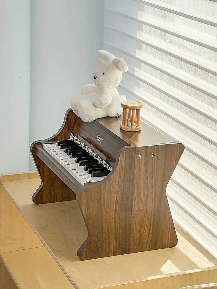 ClassicWorld Medinis vaikiškas pianinas su mokomąja knygele Classic World