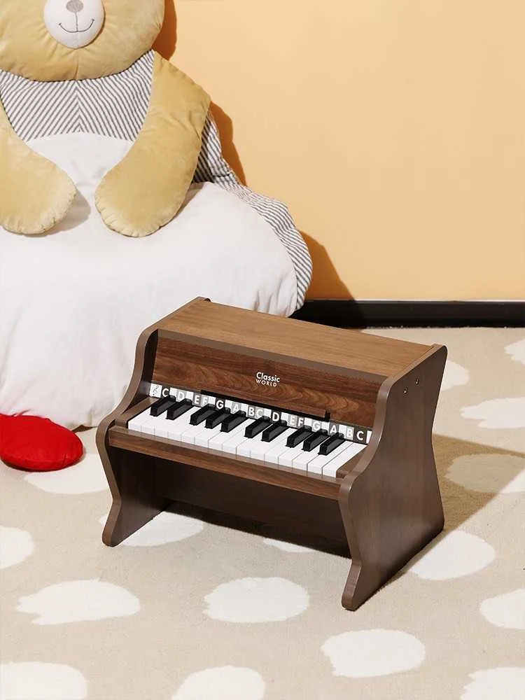 ClassicWorld Medinis vaikiškas pianinas su mokomąja knygele Classic World