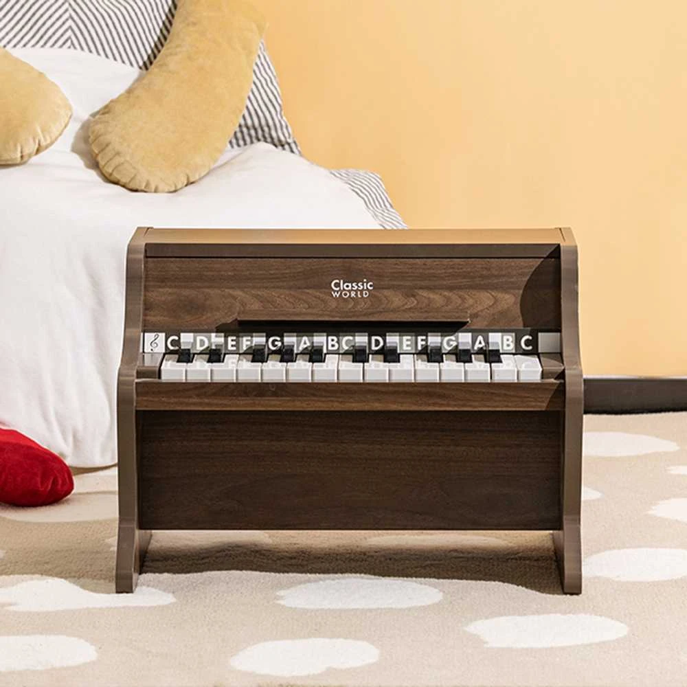 ClassicWorld Medinis vaikiškas pianinas su mokomąja knygele Classic World