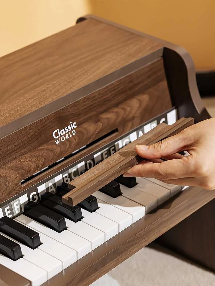 ClassicWorld Medinis vaikiškas pianinas su mokomąja knygele Classic World