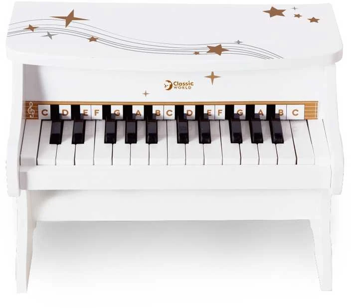 Classic World Medinis Pianinas Vaikams su Mokymosi Knyga