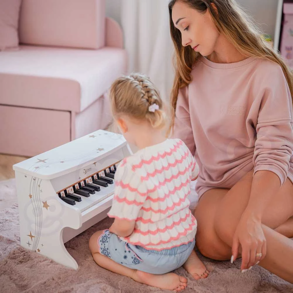 Classic World Medinis Pianinas Vaikams su Mokymosi Knyga