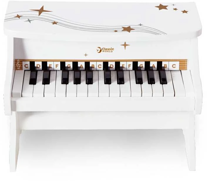Classic World Medinis Pianinas Vaikams su Mokymosi Knyga