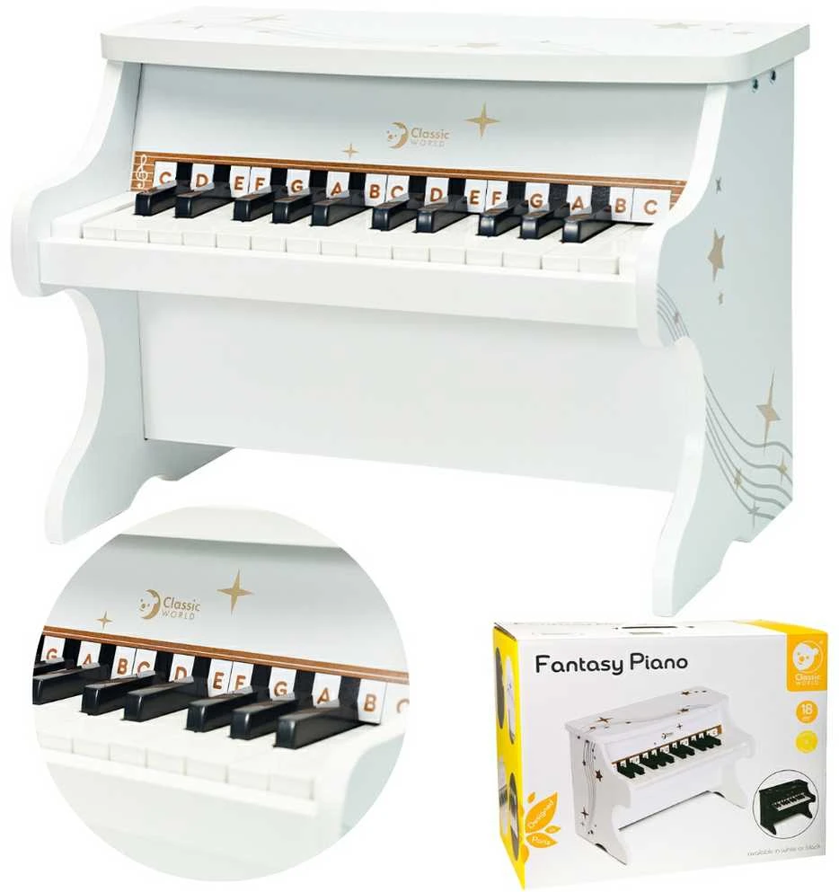 Classic World Medinis Pianinas Vaikams su Mokymosi Knyga