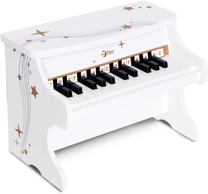 Classic World Medinis Pianinas Vaikams su Mokymosi Knyga