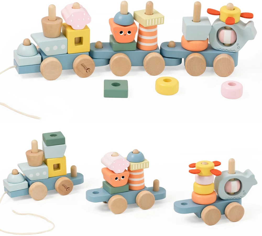 CLASSIC WORLD medinė Montessori traukinuko dėlionė Vandenyno pasaulis