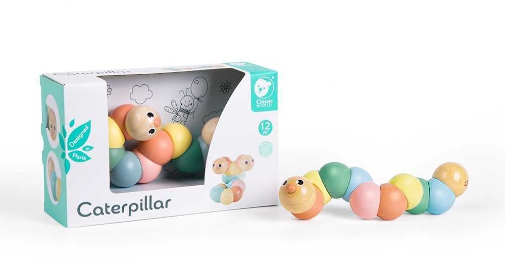 Medinė lankstoma spalvota vikšrelė CLASSIC WORLD