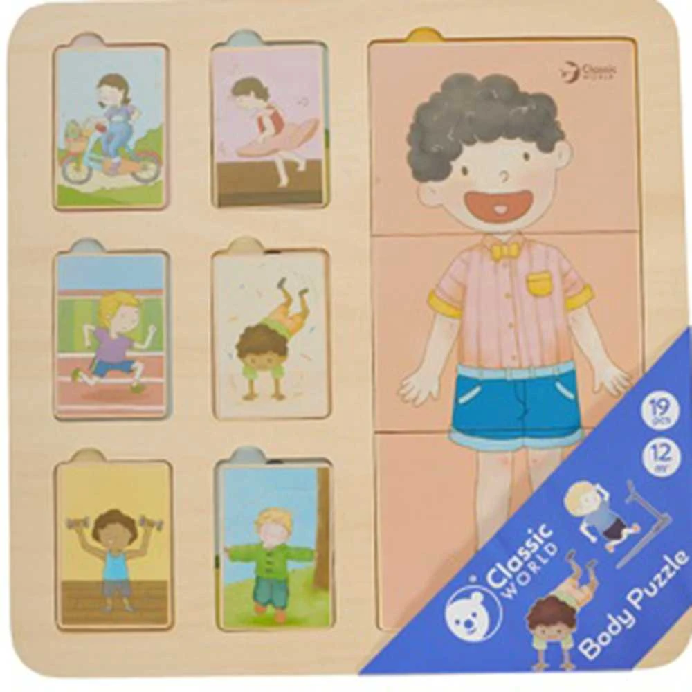 „Classic World Edukacinė“ žmogaus kūno dėlionė, 19 dalių. Montessori dėlionė „Klockai“