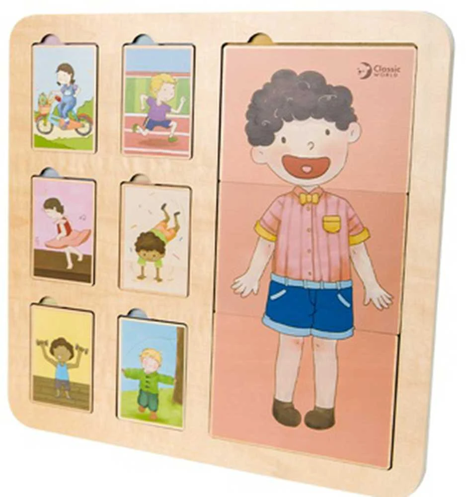 „Classic World Edukacinė“ žmogaus kūno dėlionė, 19 dalių. Montessori dėlionė „Klockai“