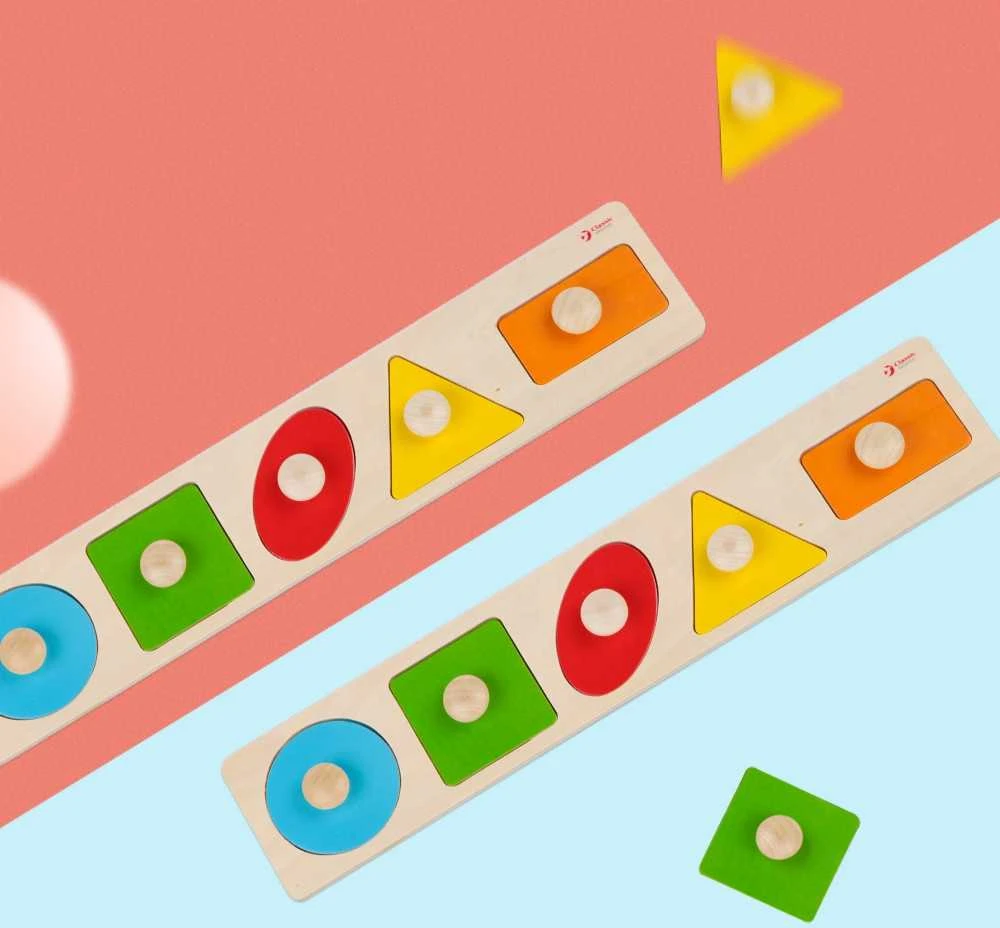 Medinė formų ir spalvų dėlionė CLASSIC WORLD Montessori