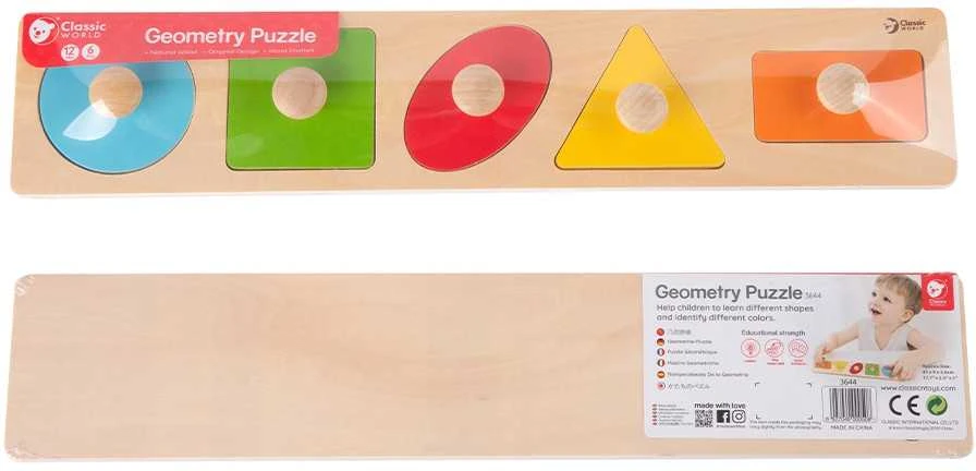 Medinė formų ir spalvų dėlionė CLASSIC WORLD Montessori
