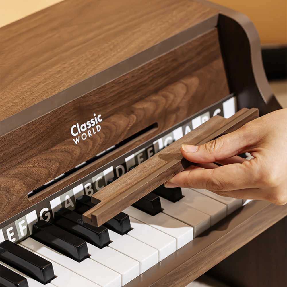 ClassicWorld Medinis vaikiškas pianinas su mokomąja knygele Classic World
