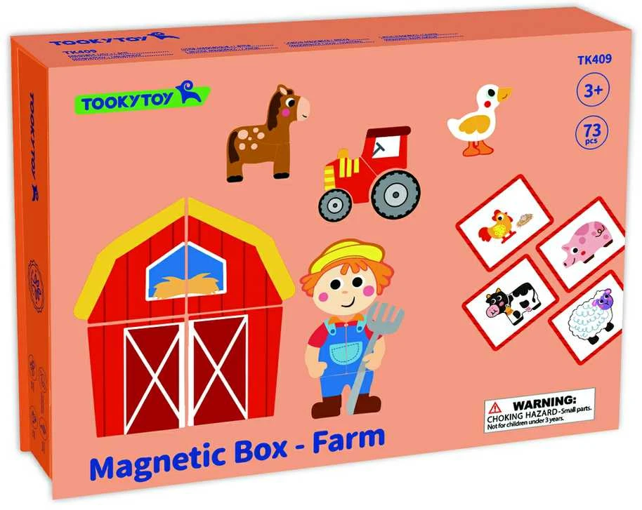 Tooky Toys TOOKY TOY magnetinė dėlionė Ferma