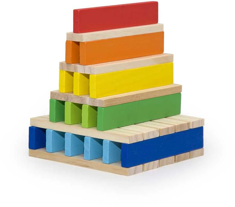 Viga Medinės Statybinės Kaladėlės Pastatai 250 vnt.