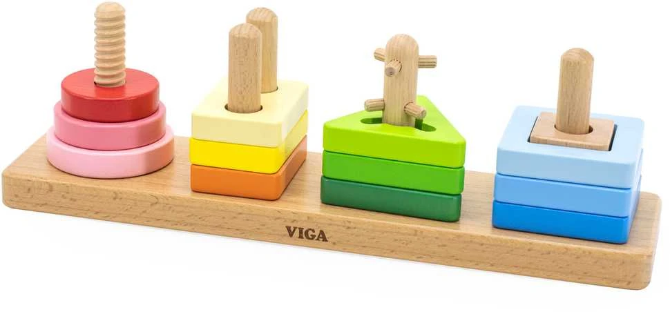 Viga Toys Viga Medinė Geometrinė Šalims Sorter Labirintas