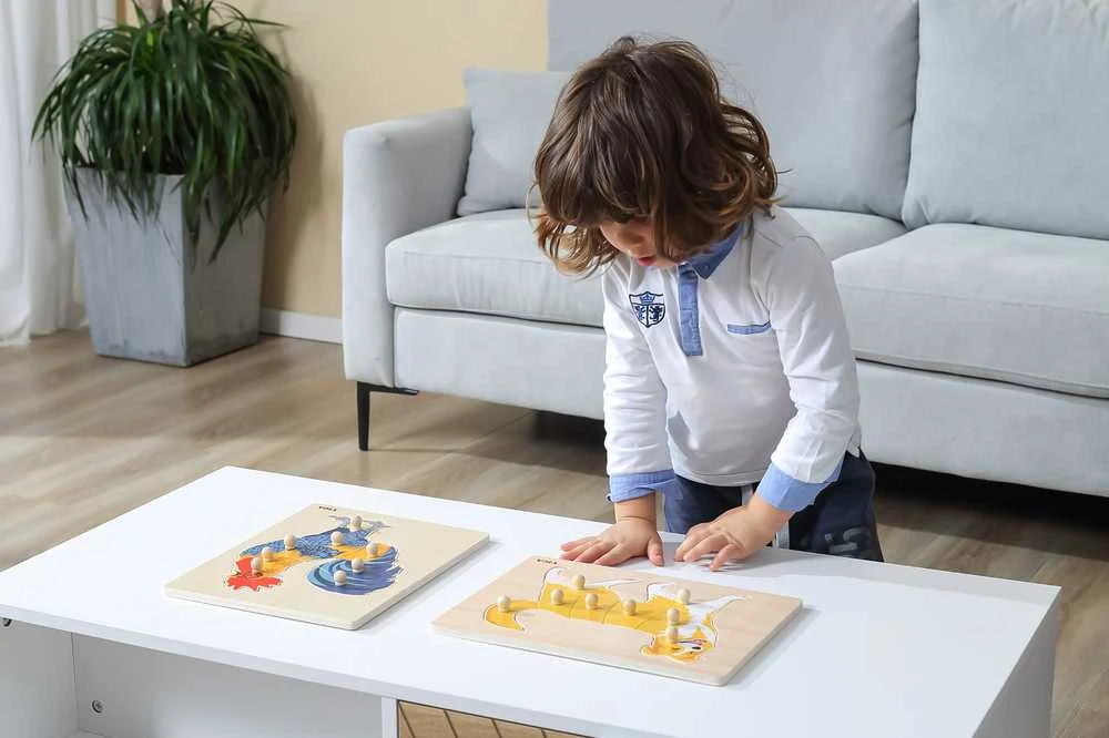 VIGA Medinis Dėlionė Montessori Kiaušiniai su Smeigtukais