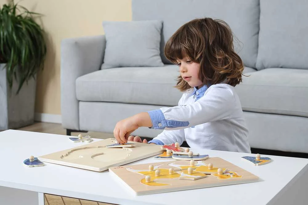 VIGA Medinis Dėlionė Montessori Kiaušiniai su Smeigtukais