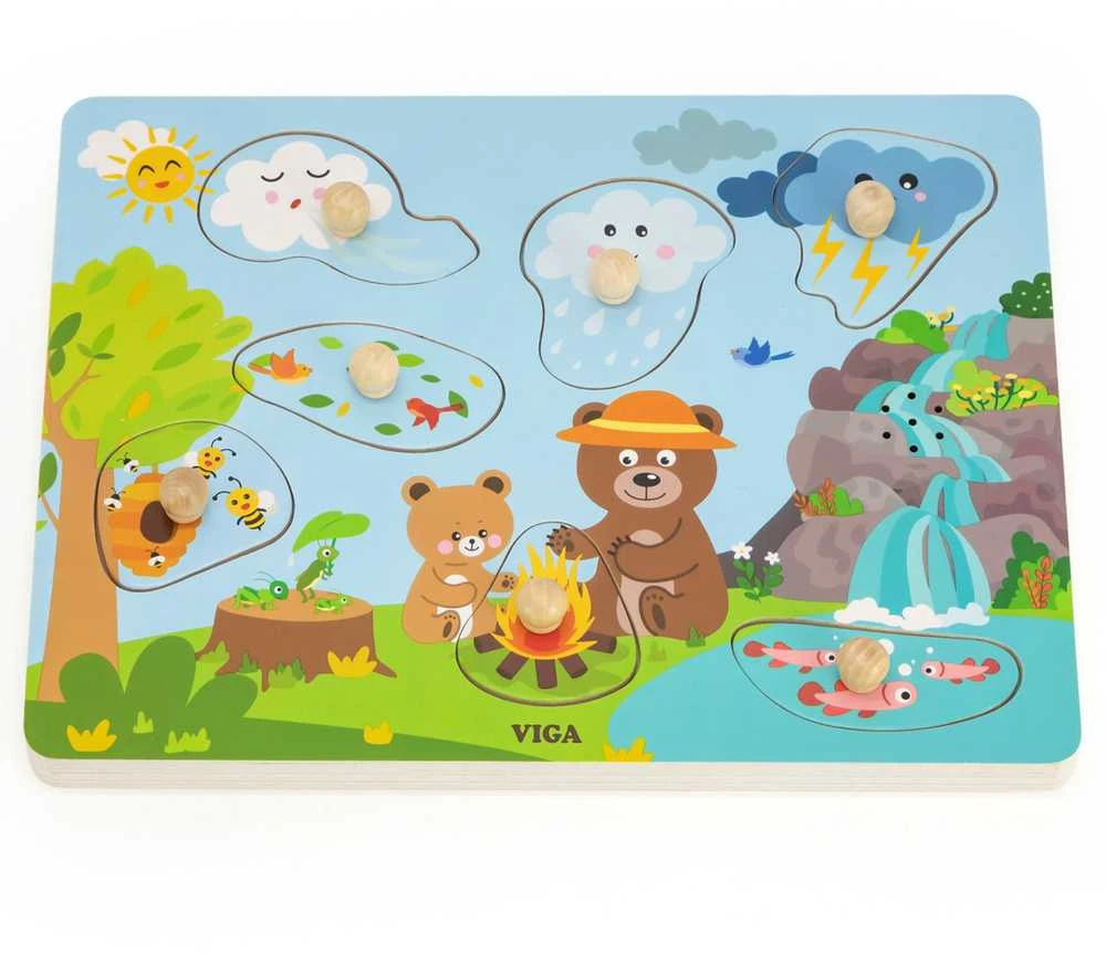 Viga Toys VIGA Edukacinis Įspūdingas Dėlionė Garsai - Atraskime Gamta