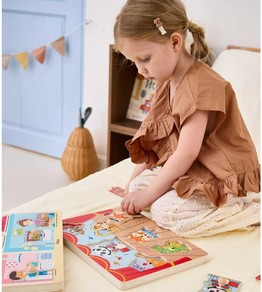 Viga Toys VIGA Dėlionė su garso efektu Muzikuojantys gyvūnai