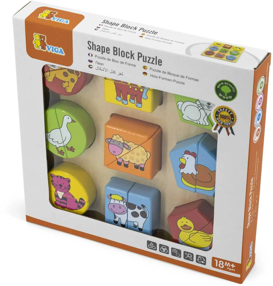 Dėlionė Viga Toys VIGA Educational Wooden Animal Puzzles