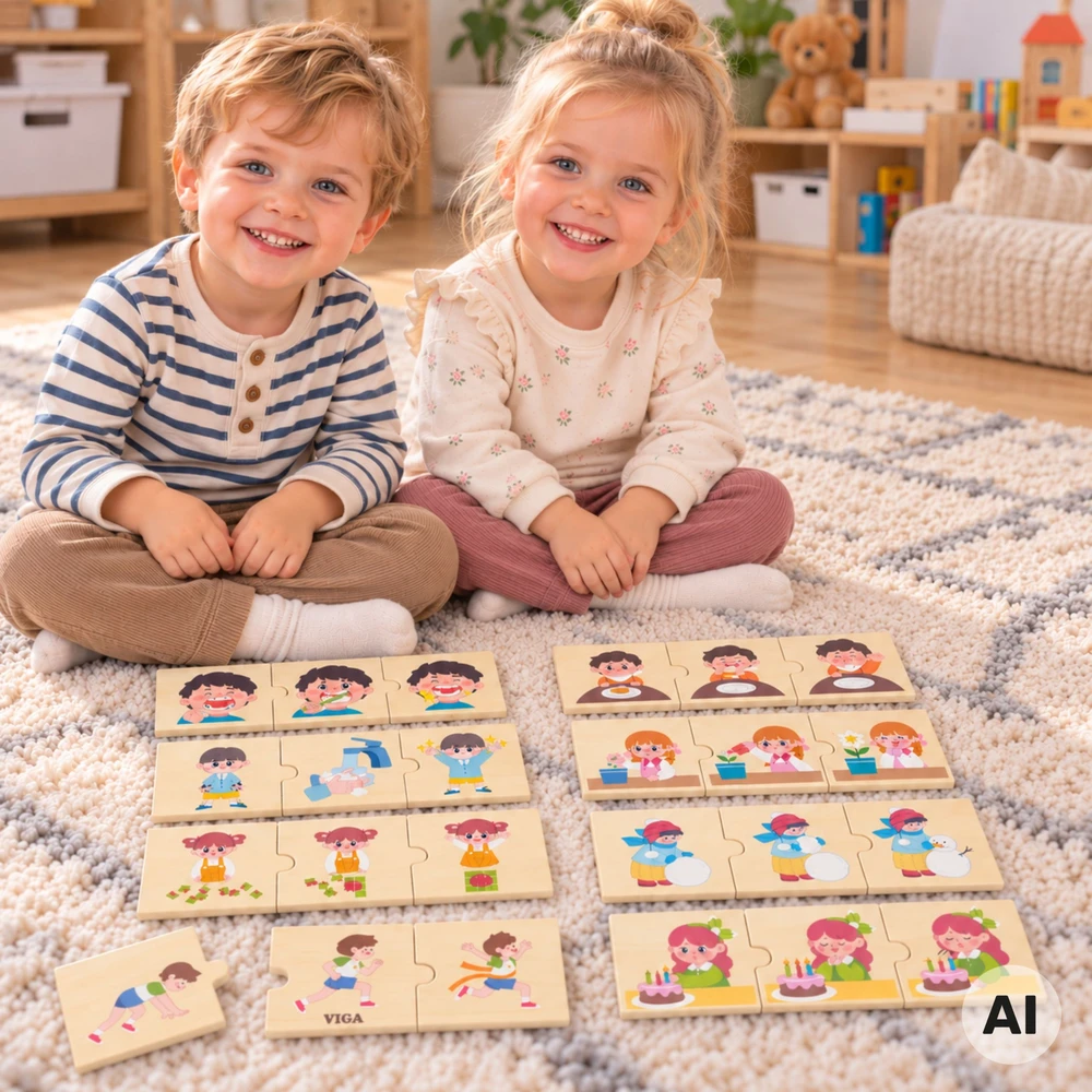 Viga Toys VIGA medinė dėlionė atitikimo užduotys vaikams