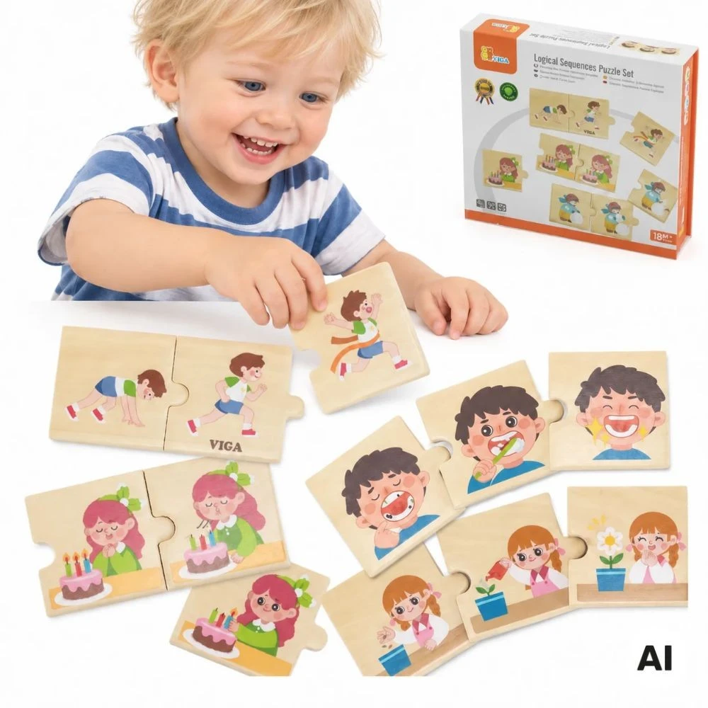 Viga Toys VIGA medinė dėlionė atitikimo užduotys vaikams